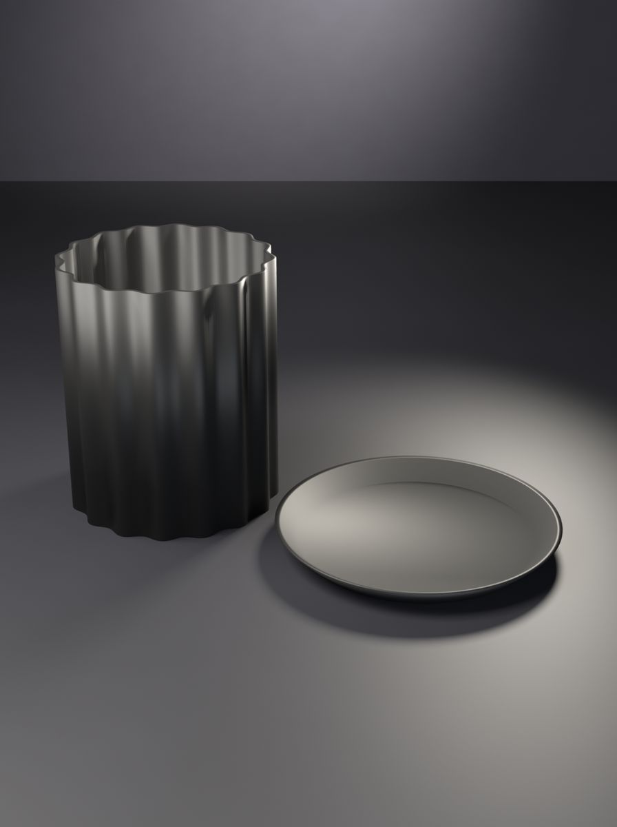 Kanallı Silindir Saksı (90 mm Çap, 110 mm Yükseklik, 16 Kanal, Altlık Tabaklı)