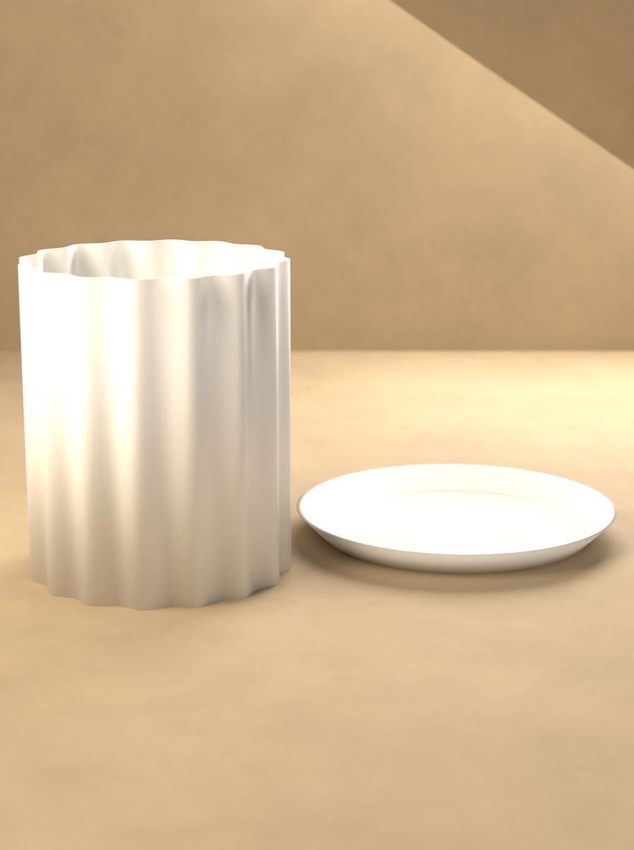 Kanallı Silindir Saksı (90 mm Çap, 110 mm Yükseklik, 16 Kanal, Altlık Tabaklı) görsel 3