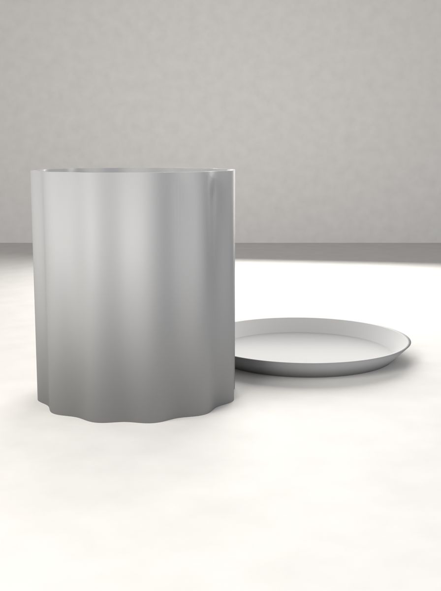 Kanallı Silindir Saksı (95 mm Çap, 110 mm Yükseklik, 12 Kanal, Altlık Tabaklı) görsel 2