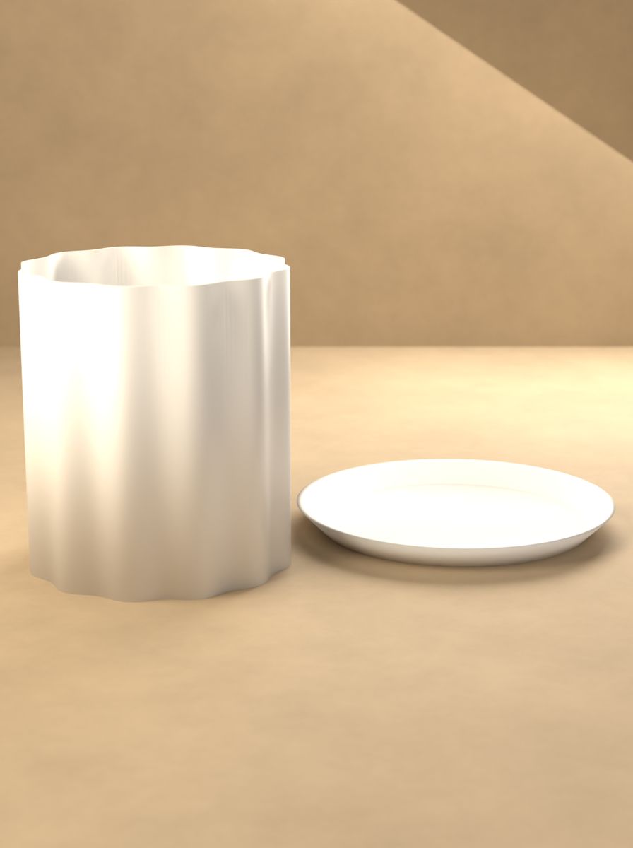 Kanallı Silindir Saksı (95 mm Çap, 110 mm Yükseklik, 12 Kanal, Altlık Tabaklı) görsel 3