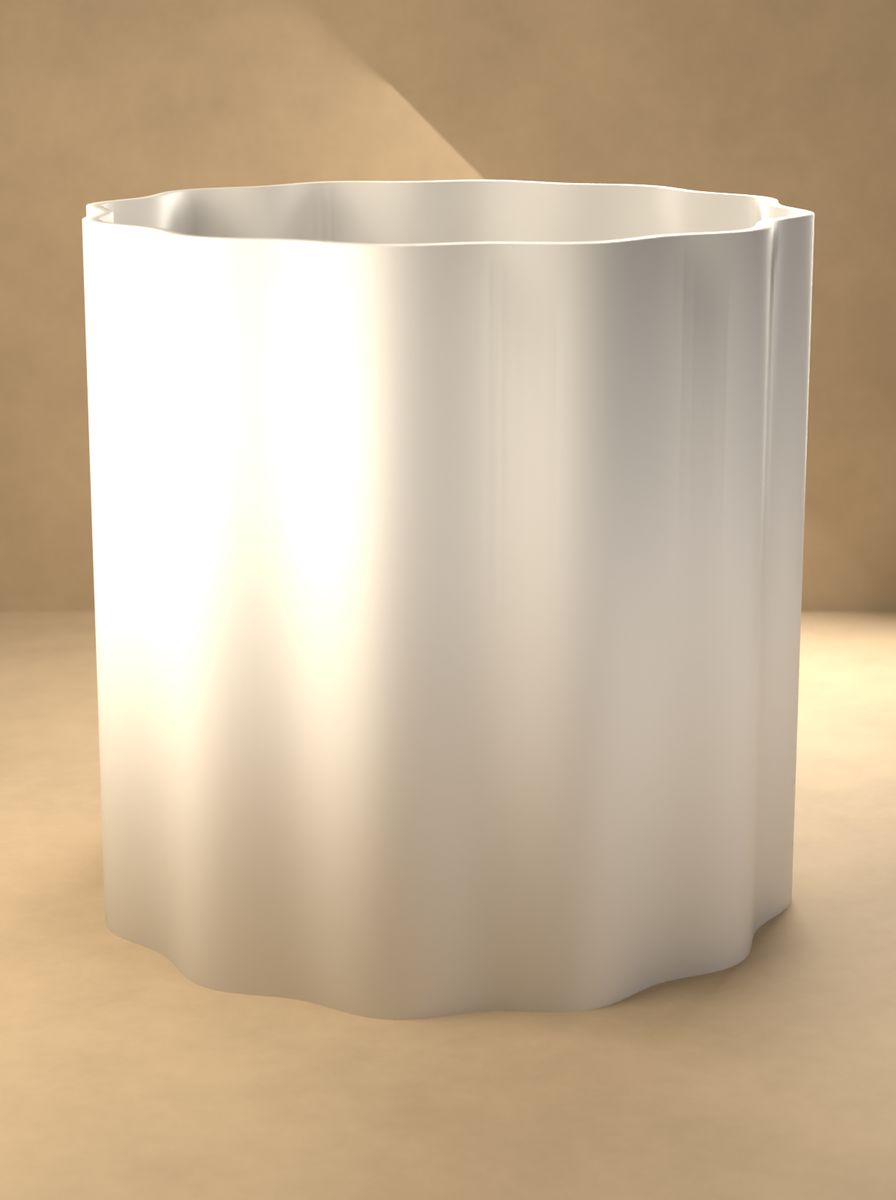 Kanallı Silindir Vazo (100 mm Çap, 100 mm Yükseklik, 12 Kanal) görsel 3