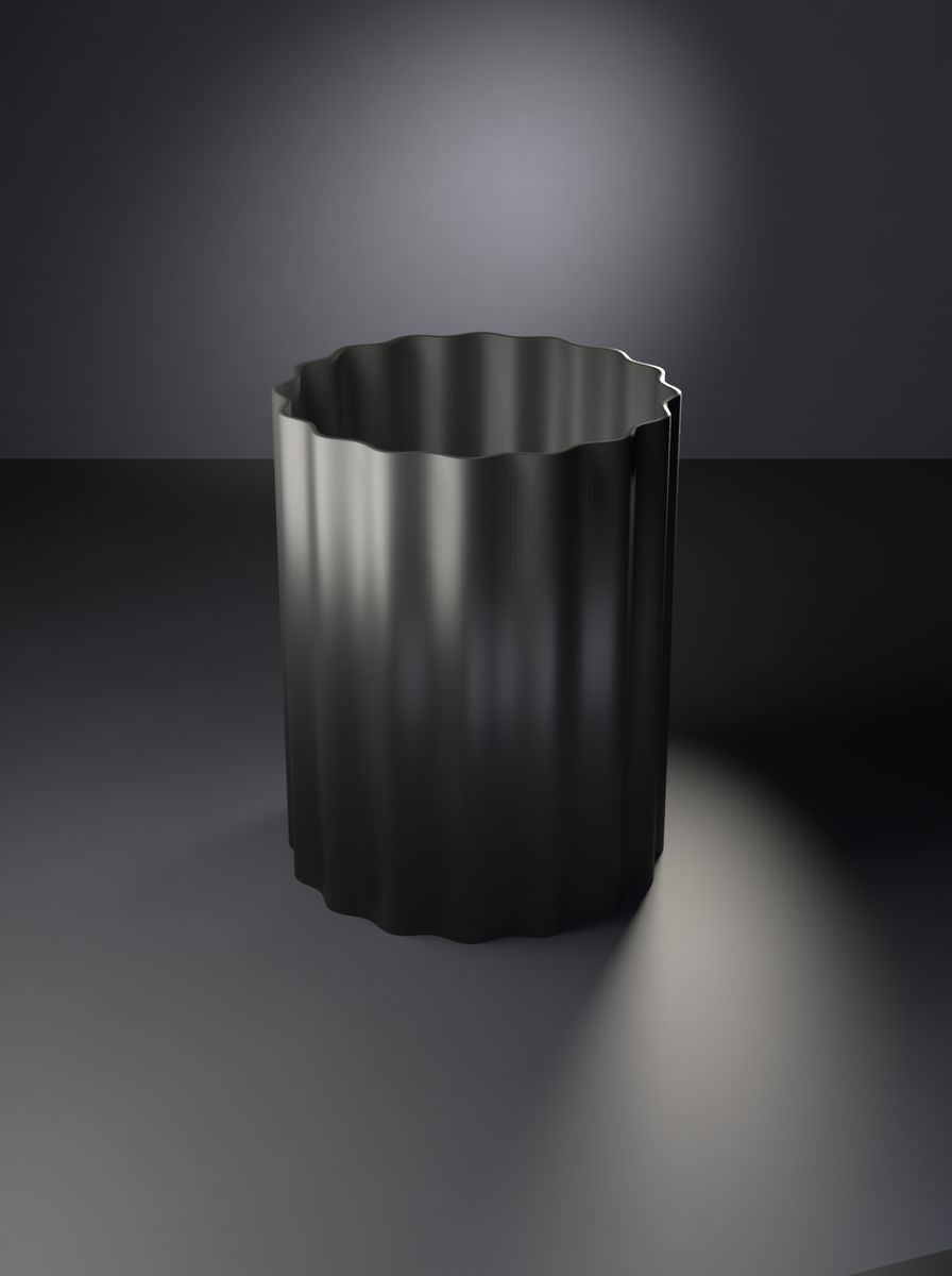 Kanallı Silindir Vazo (100 mm Çap, 130 mm Yükseklik, 16 Kanal)