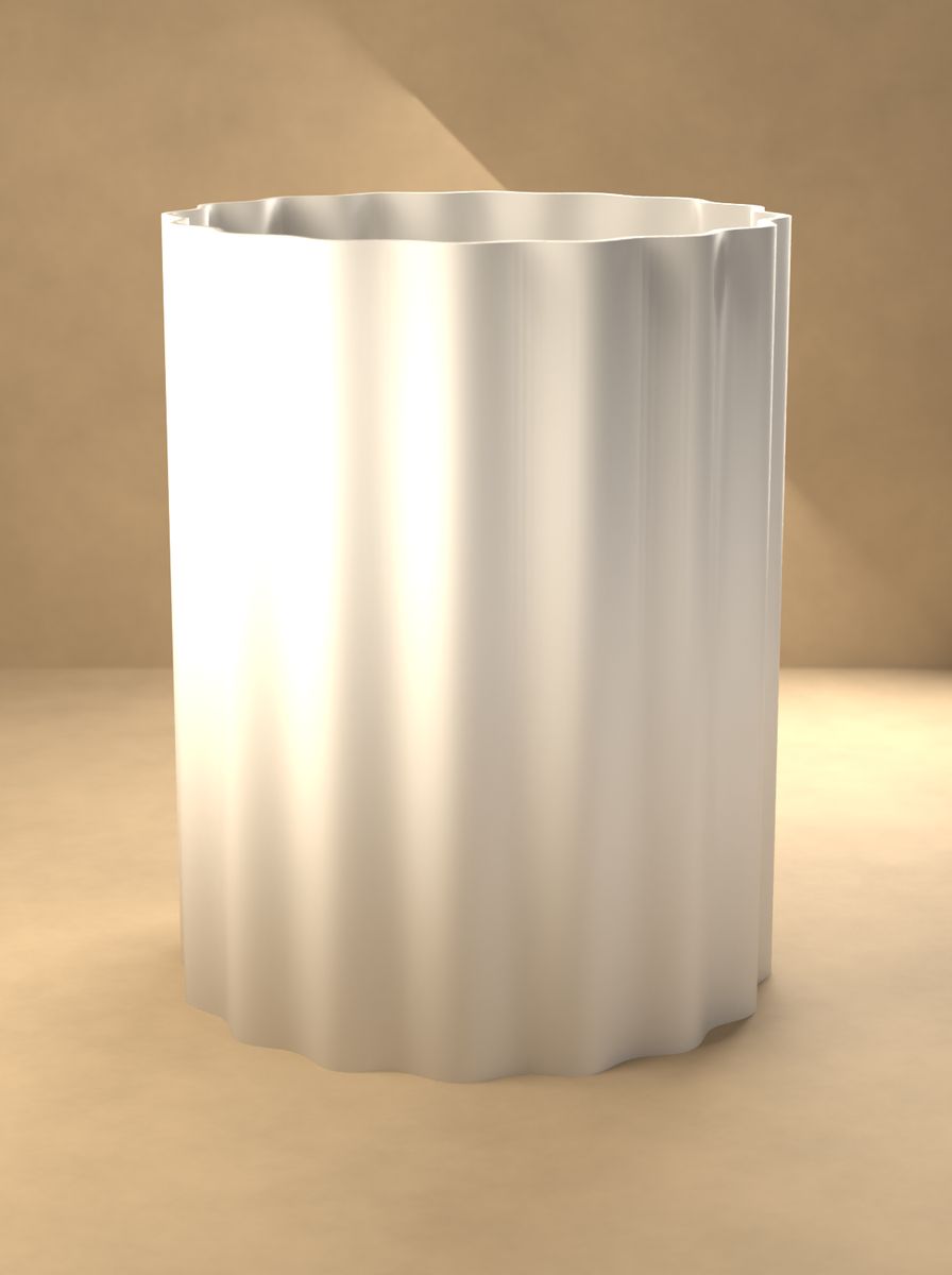 Kanallı Silindir Vazo (100 mm Çap, 130 mm Yükseklik, 16 Kanal) görsel 3