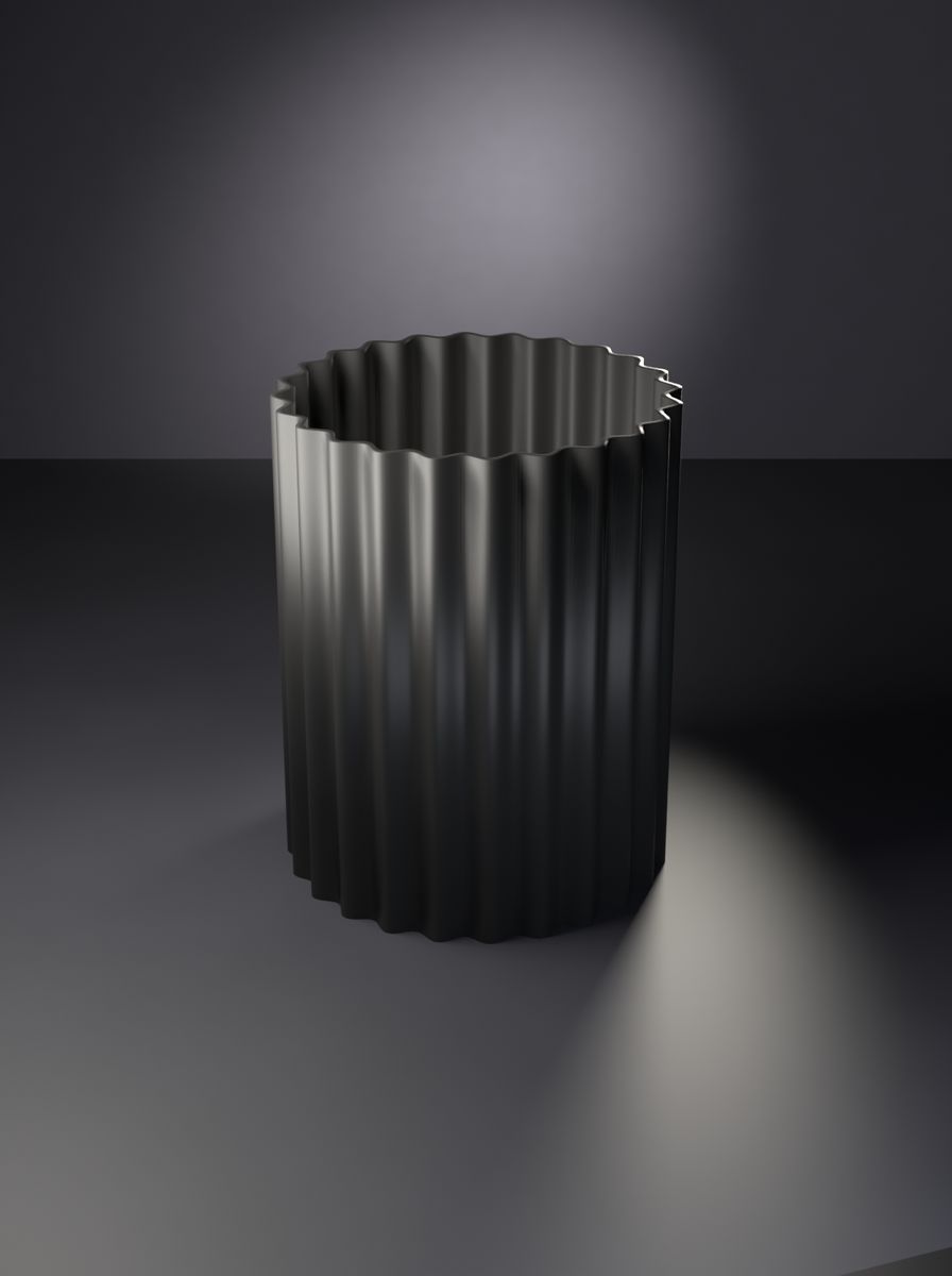 Kanallı Silindir Vazo (85 mm Çap, 110 mm Yükseklik, 24 Kanal)
