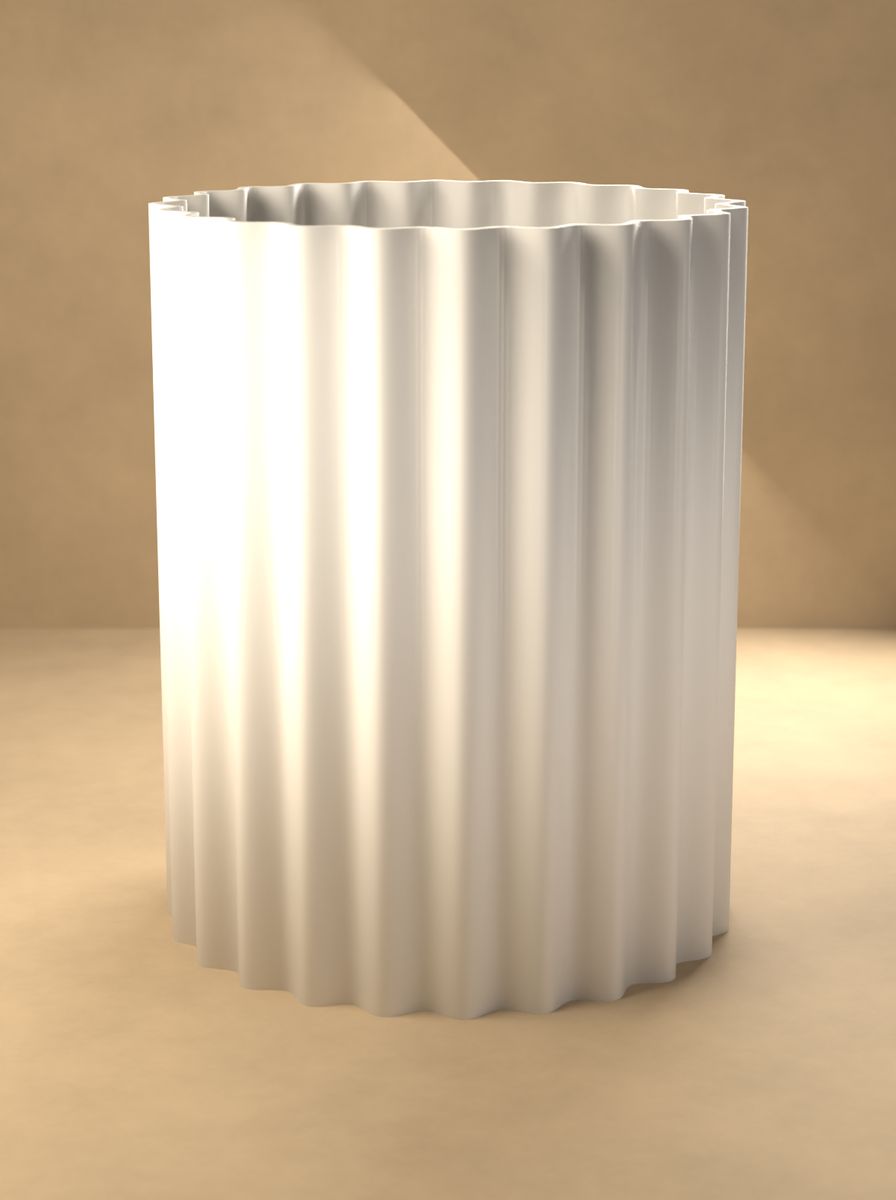 Kanallı Silindir Vazo (85 mm Çap, 110 mm Yükseklik, 24 Kanal) görsel 3