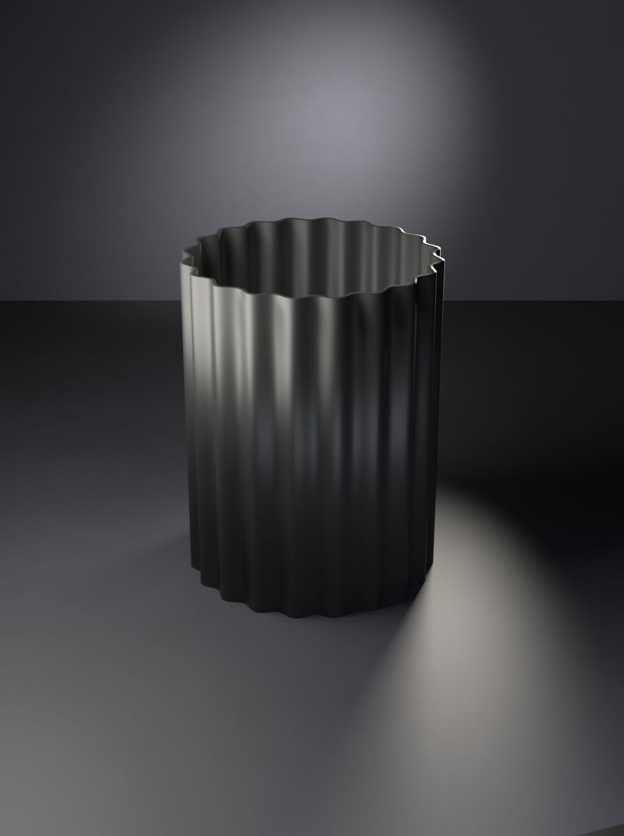 Kanallı Silindir Vazo (90 mm Çap, 120 mm Yükseklik, 20 Kanal)