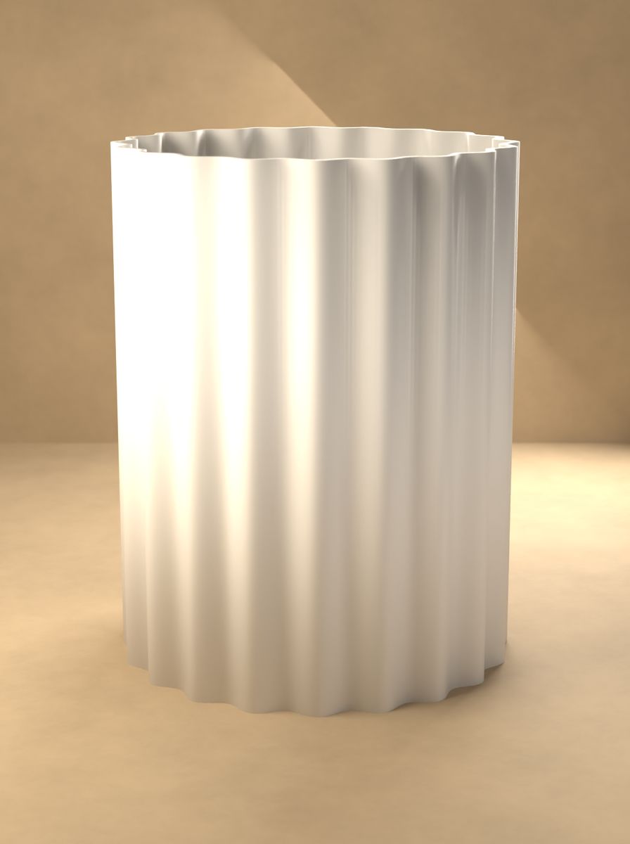 Kanallı Silindir Vazo (90 mm Çap, 120 mm Yükseklik, 20 Kanal) görsel 3