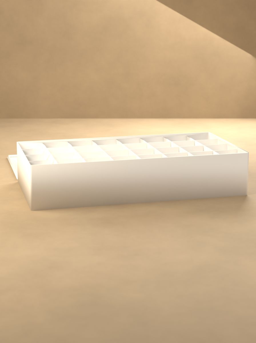 Kapaklı Büyük Bölmeli Kutu (300 × 150 × 60 mm, 8 × 4 Gözlü) görsel 3