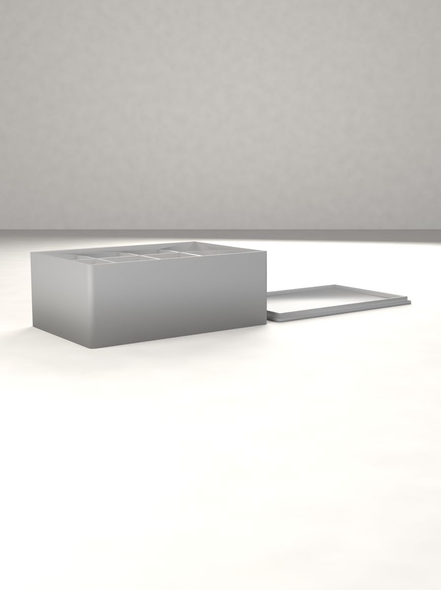Kapaklı Kalın Duvarlı Organizer Kutu (120 × 80 × 45 mm, 4 × 3 Gözlü) görsel 2