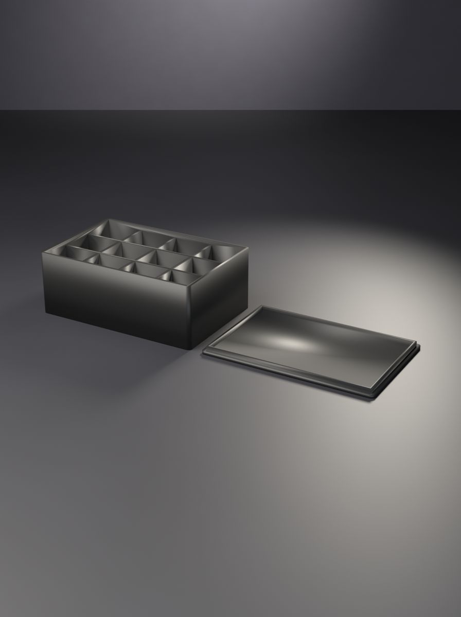 Kapaklı Kalın Duvarlı Organizer Kutu (120 × 80 × 45 mm, 4 × 3 Gözlü)