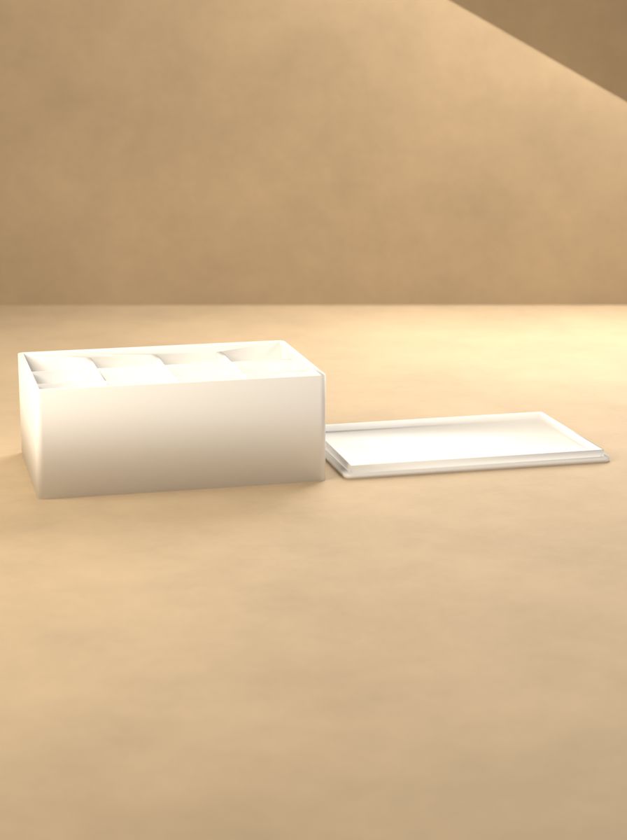 Kapaklı Kalın Duvarlı Organizer Kutu (120 × 80 × 45 mm, 4 × 3 Gözlü) görsel 3