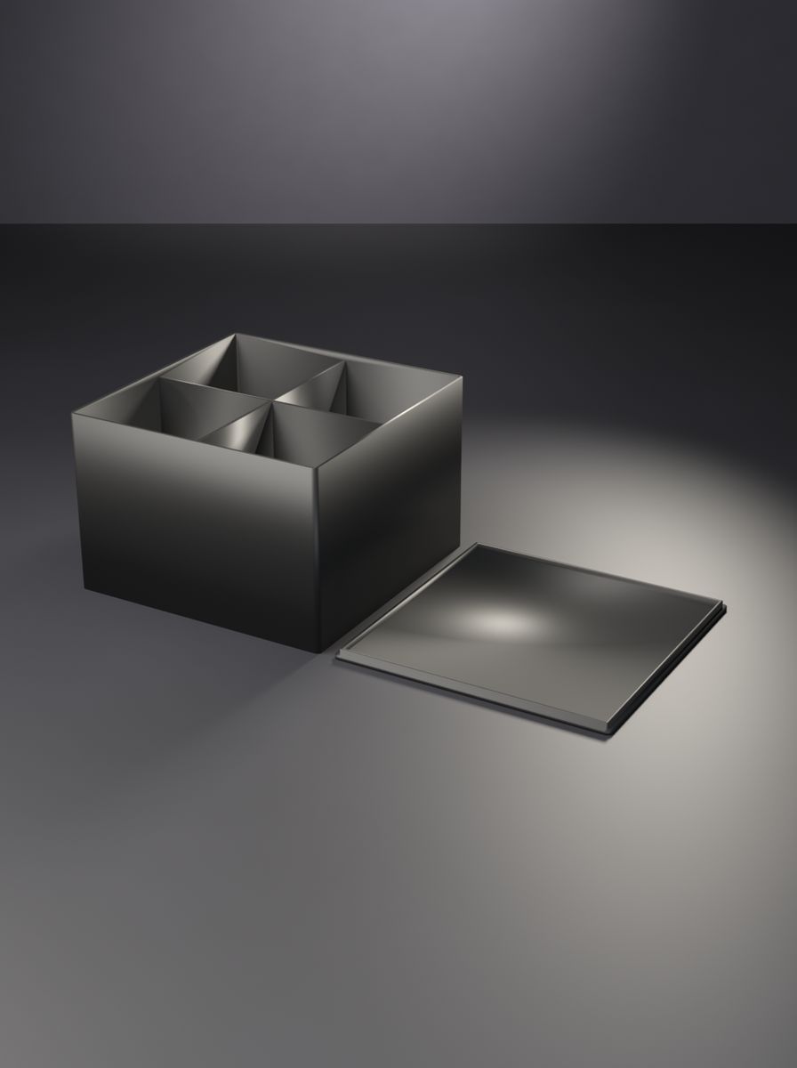 Kapaklı Kare Organizer Kutu (150 × 150 × 100 mm, 2 × 2 Gözlü)