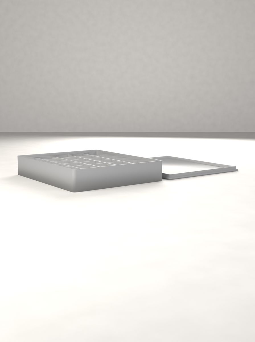 Kapaklı Organizer Kutu (100 × 120 × 20 mm, 5 × 6 Gözlü) görsel 2