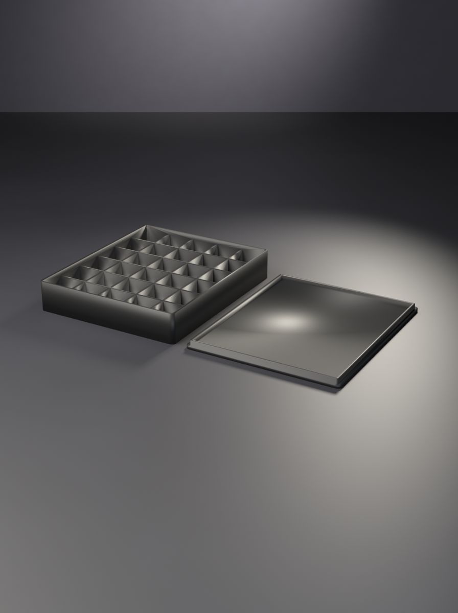 Kapaklı Organizer Kutu (100 × 120 × 20 mm, 5 × 6 Gözlü)