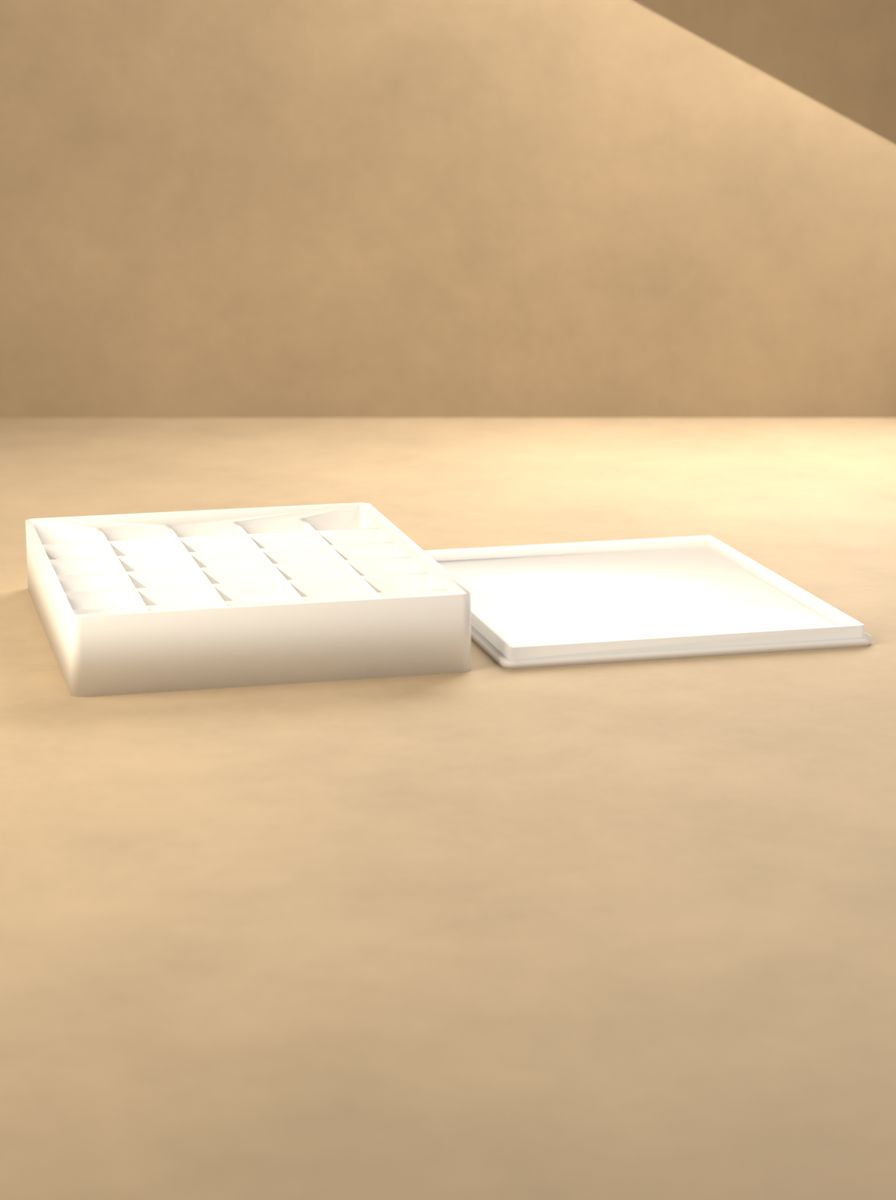Kapaklı Organizer Kutu (100 × 120 × 20 mm, 5 × 6 Gözlü) görsel 3