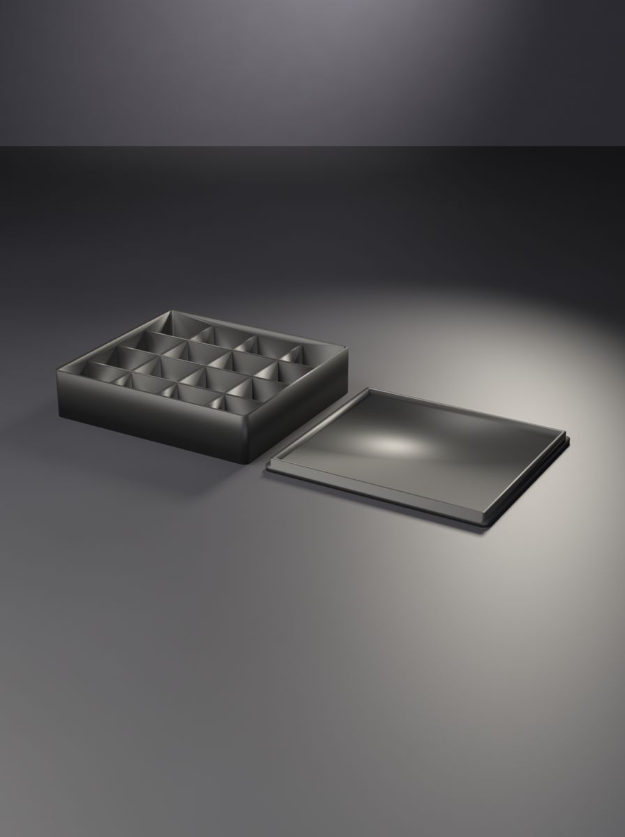 Kapaklı Organizer Kutu (100 × 90 × 22 mm, 4 × 4 Gözlü)
