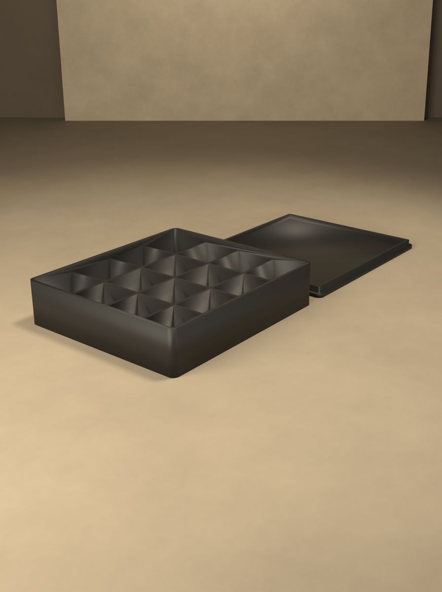 Kapaklı Organizer Kutu (100 × 90 × 22 mm, 4 × 4 Gözlü) görsel 4