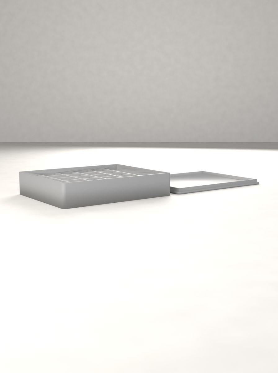 Kapaklı Organizer Kutu (105 × 85 × 20 mm, 6 × 5 Gözlü) görsel 2