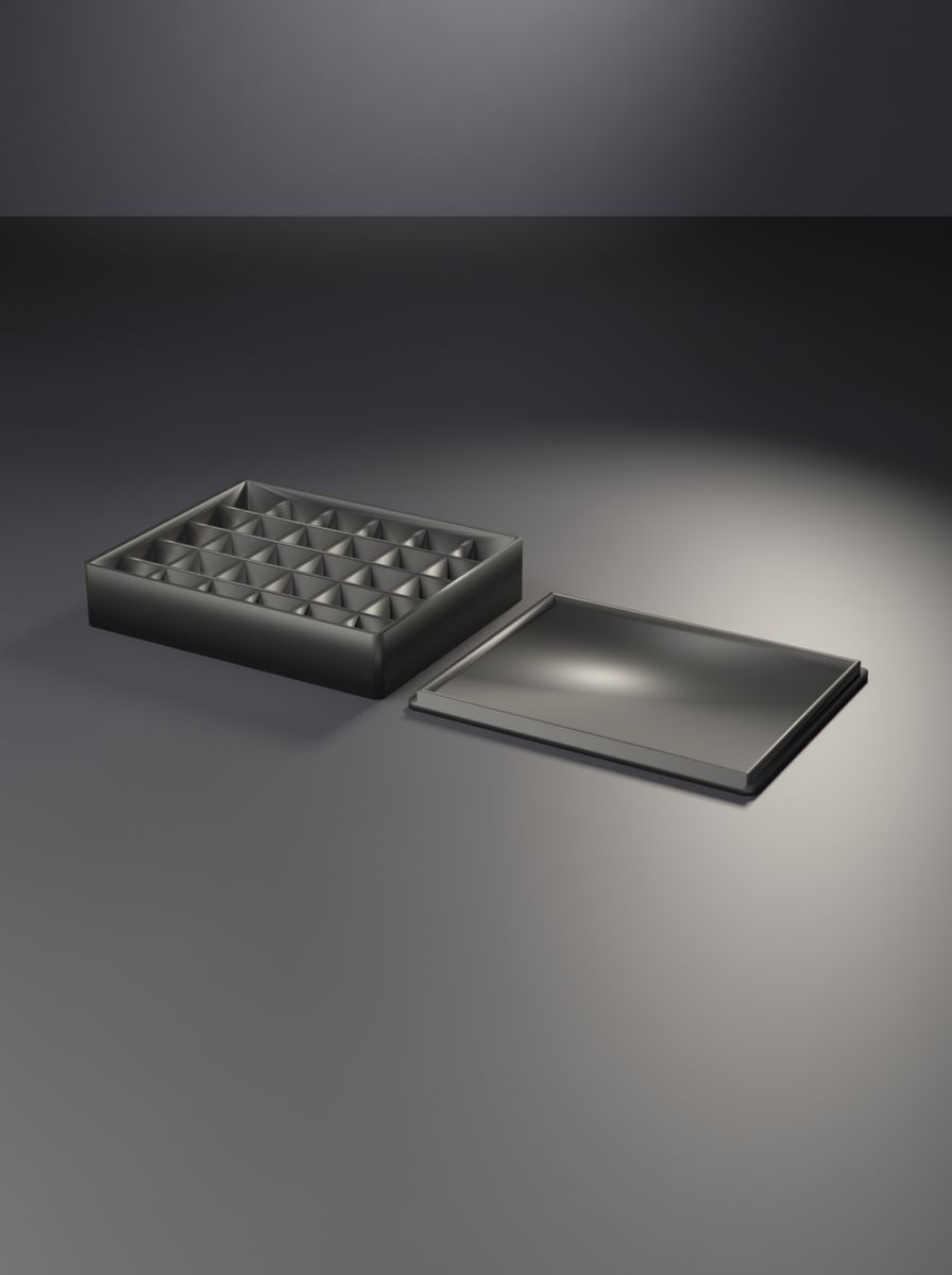 Kapaklı Organizer Kutu (105 × 85 × 20 mm, 6 × 5 Gözlü)