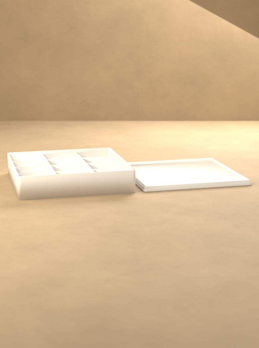 Kapaklı Organizer Kutu (110 × 110 × 22 mm, 3 × 4 Gözlü) görsel 3
