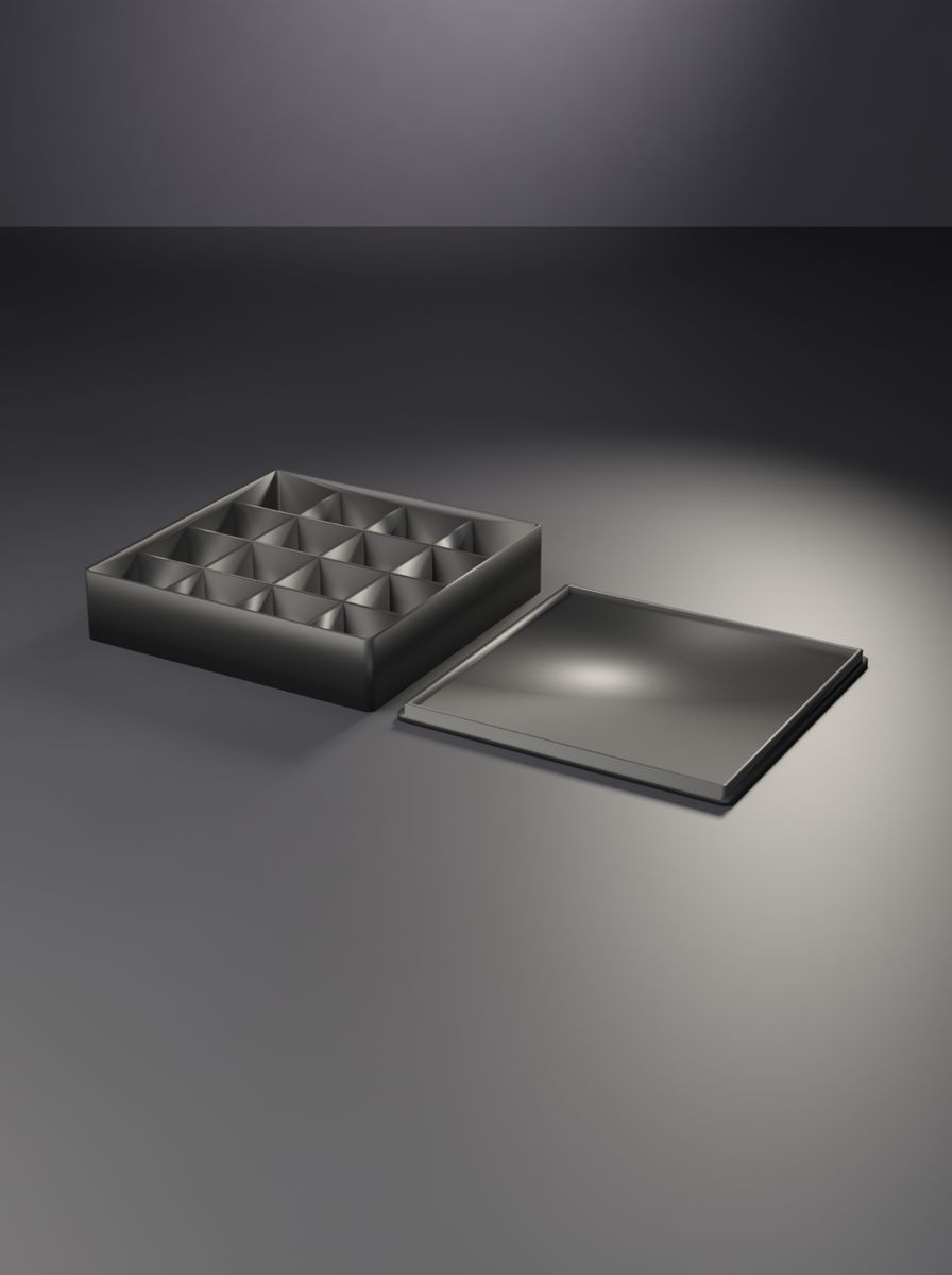 Kapaklı Organizer Kutu (110 × 110 × 24 mm, 4 × 4 Gözlü)