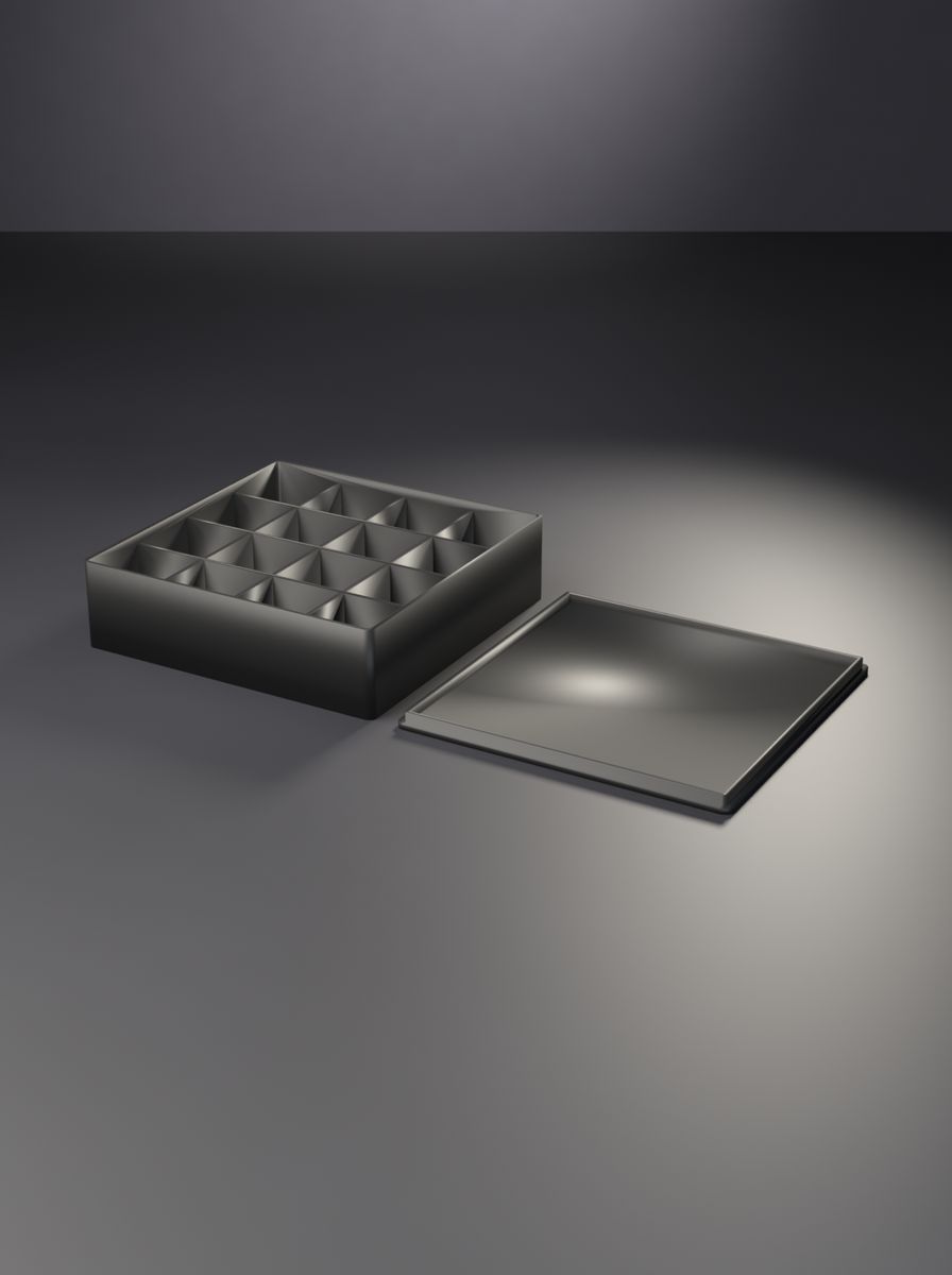 Kapaklı Organizer Kutu (110 × 110 × 30 mm, 4 × 4 Gözlü)