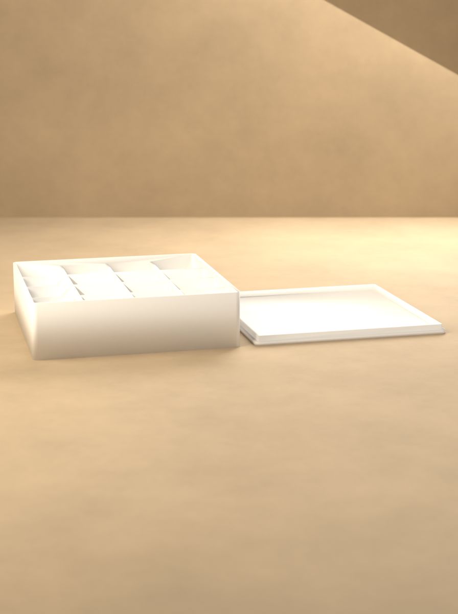 Kapaklı Organizer Kutu (110 × 110 × 30 mm, 4 × 4 Gözlü) görsel 3