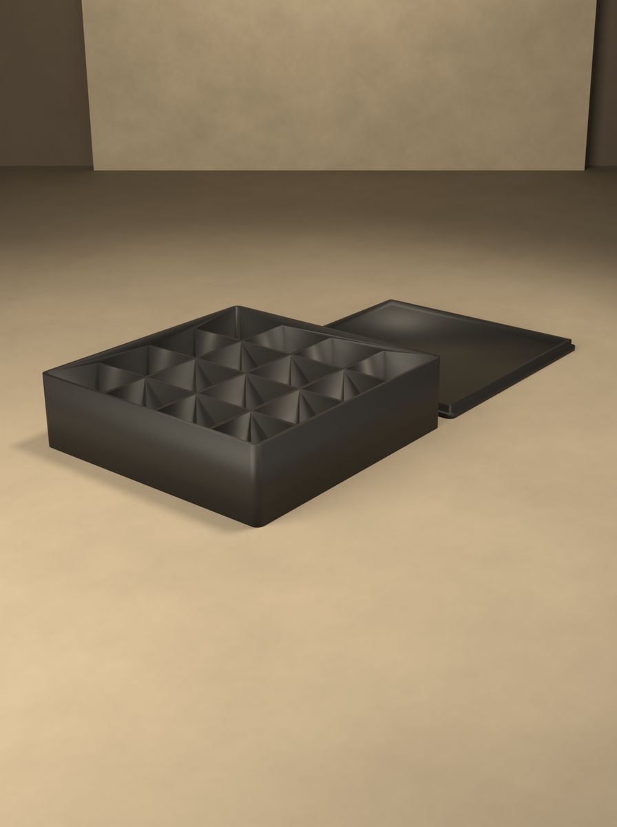 Kapaklı Organizer Kutu (110 × 110 × 30 mm, 4 × 4 Gözlü) görsel 4