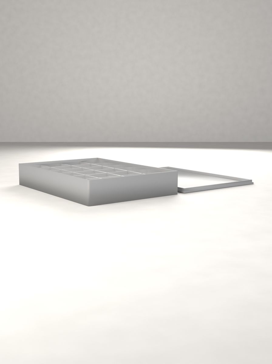 Kapaklı Organizer Kutu (110 × 160 × 25 mm, 4 × 6 Gözlü) görsel 2