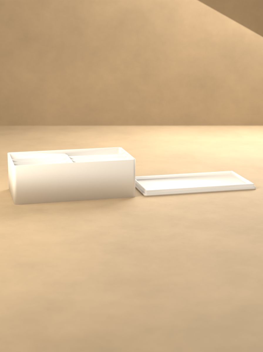 Kapaklı Organizer Kutu (110 × 60 × 35 mm, 2 × 4 Gözlü) görsel 3