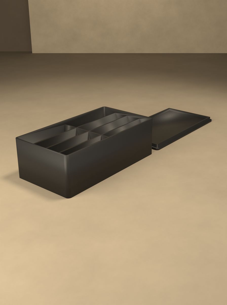 Kapaklı Organizer Kutu (110 × 60 × 35 mm, 2 × 4 Gözlü) görsel 4