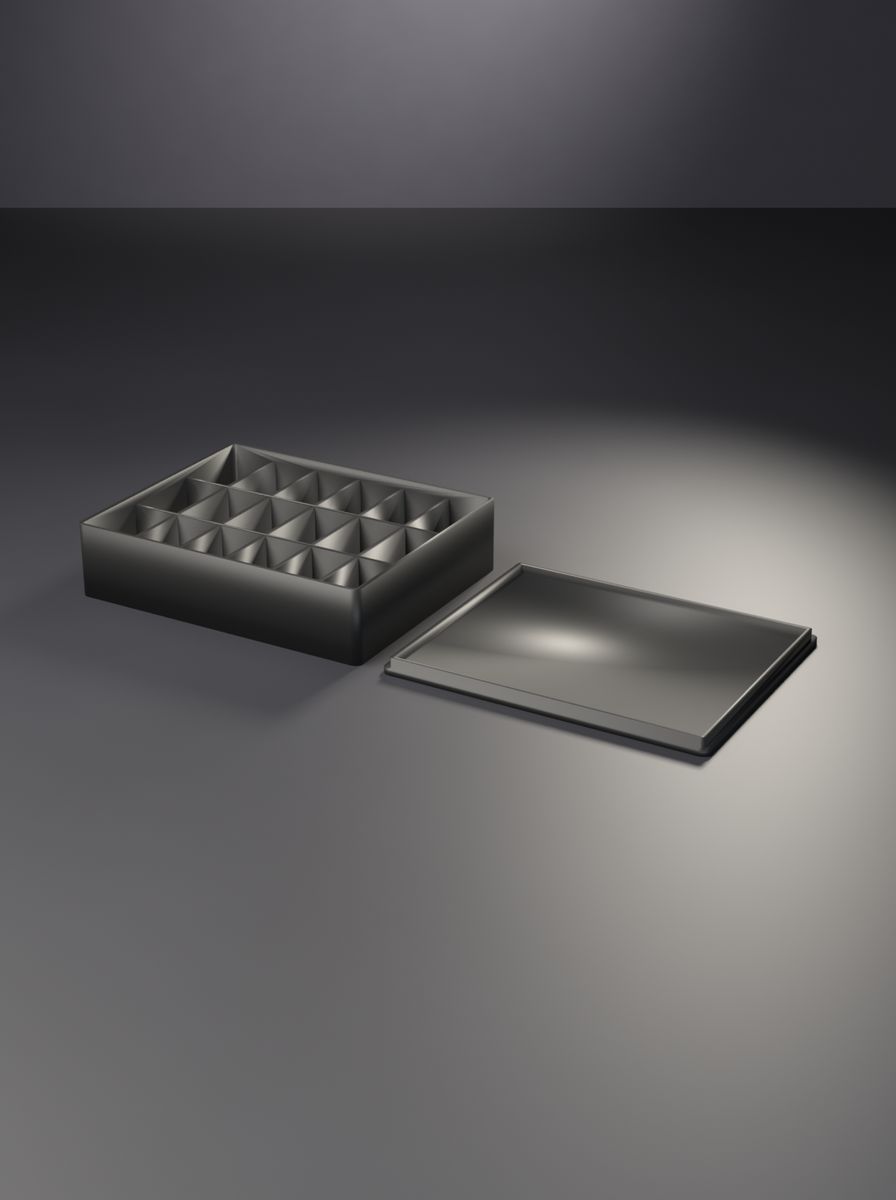 Kapaklı Organizer Kutu (110 × 90 × 26 mm, 6 × 3 Gözlü)