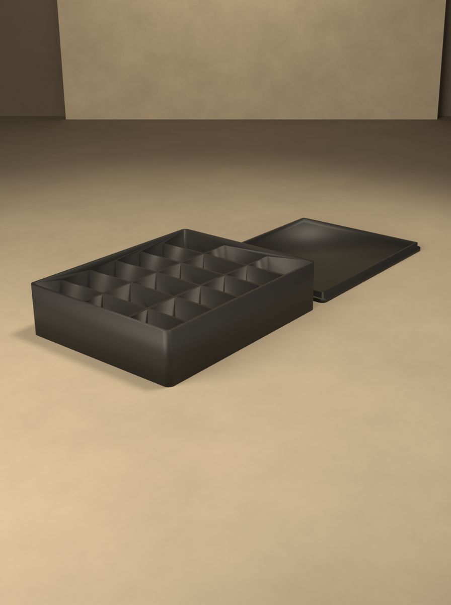Kapaklı Organizer Kutu (110 × 90 × 26 mm, 6 × 3 Gözlü) görsel 4