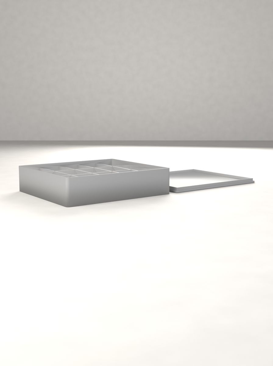 Kapaklı Organizer Kutu (115 × 105 × 26 mm, 5 × 3 Gözlü) görsel 2