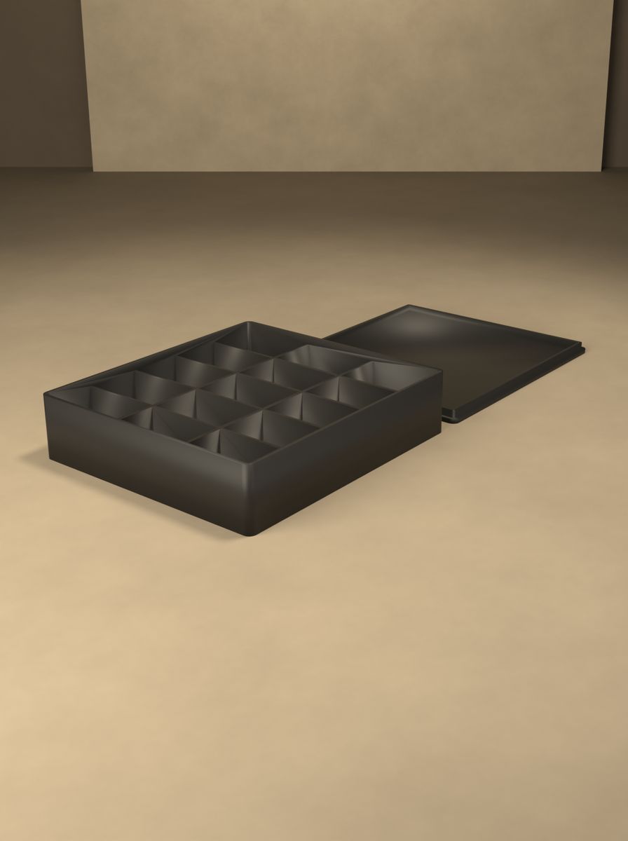 Kapaklı Organizer Kutu (115 × 105 × 26 mm, 5 × 3 Gözlü) görsel 4