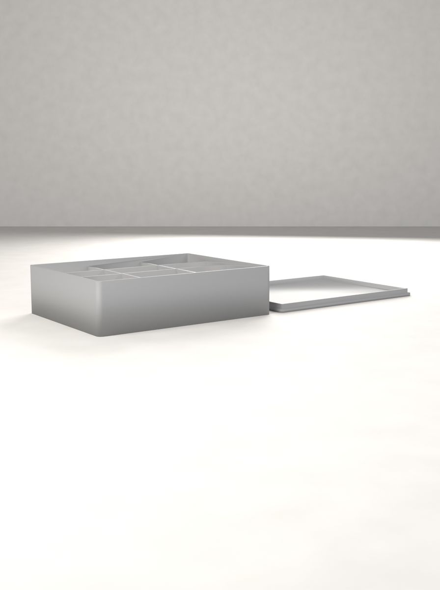 Kapaklı Organizer Kutu (118 × 92 × 30 mm, 3 × 4 Gözlü) görsel 2
