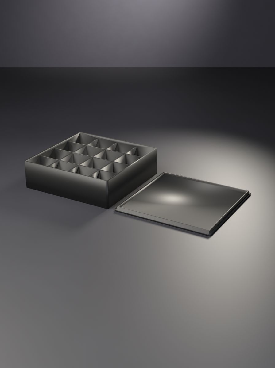 Kapaklı Organizer Kutu (120 × 120 × 35 mm, 4 × 4 Gözlü)