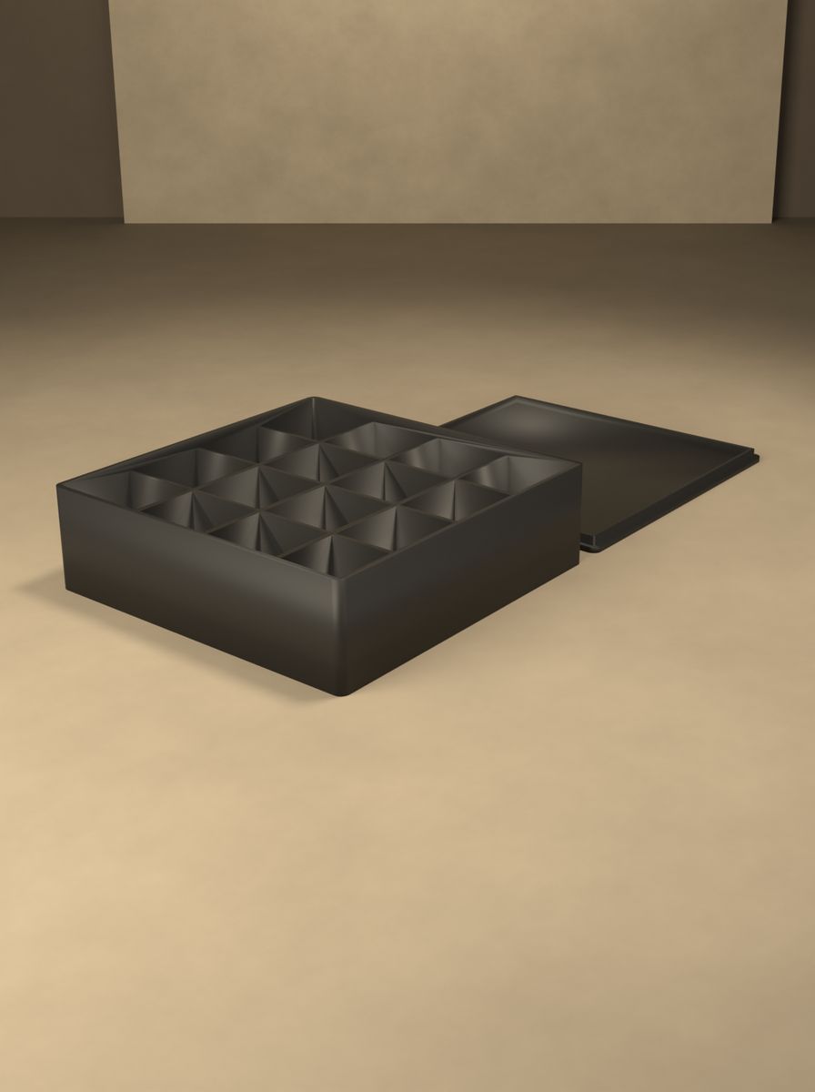 Kapaklı Organizer Kutu (120 × 120 × 35 mm, 4 × 4 Gözlü) görsel 4