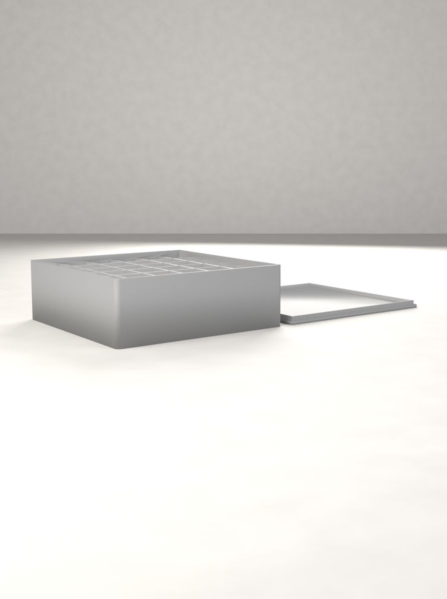 Kapaklı Organizer Kutu (120 × 120 × 40 mm, 6 × 6 Gözlü) görsel 2
