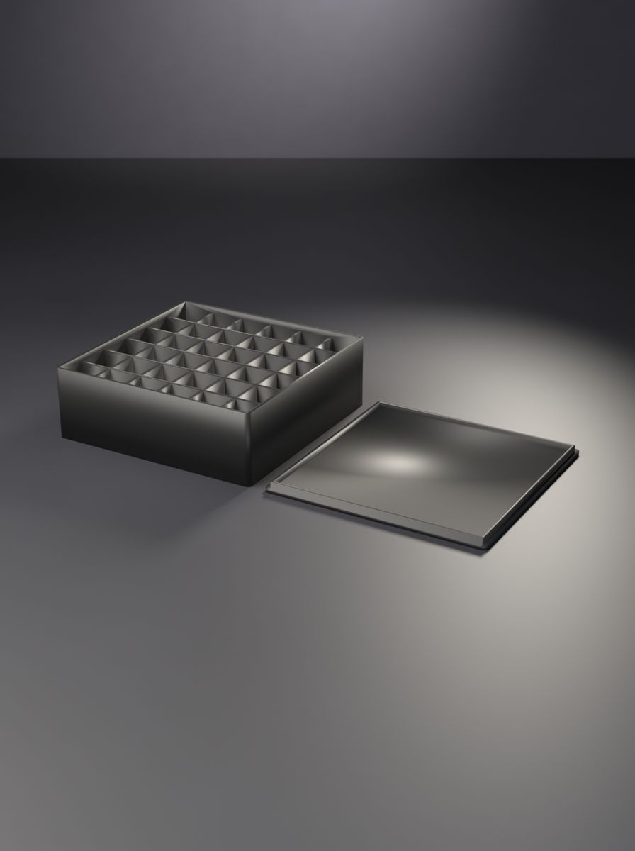 Kapaklı Organizer Kutu (120 × 120 × 40 mm, 6 × 6 Gözlü)