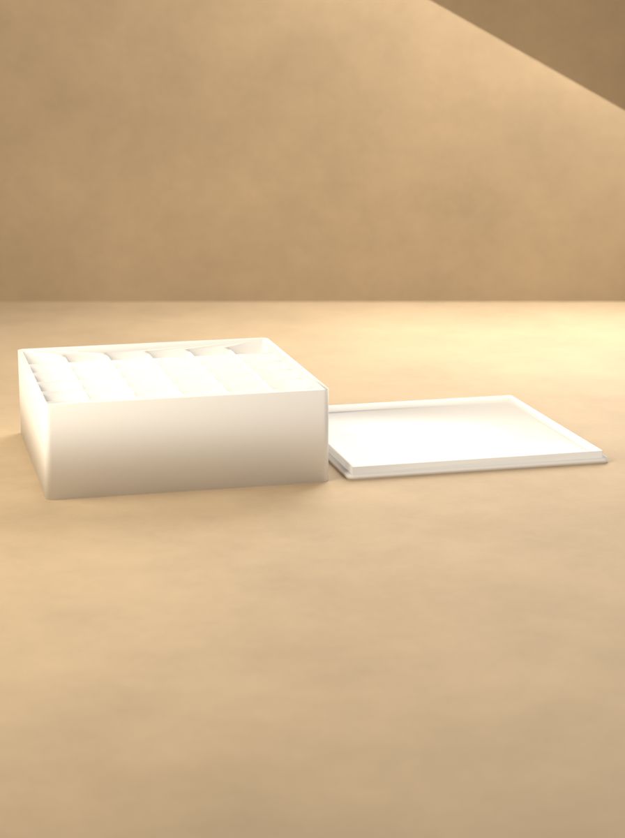 Kapaklı Organizer Kutu (120 × 120 × 40 mm, 6 × 6 Gözlü) görsel 3