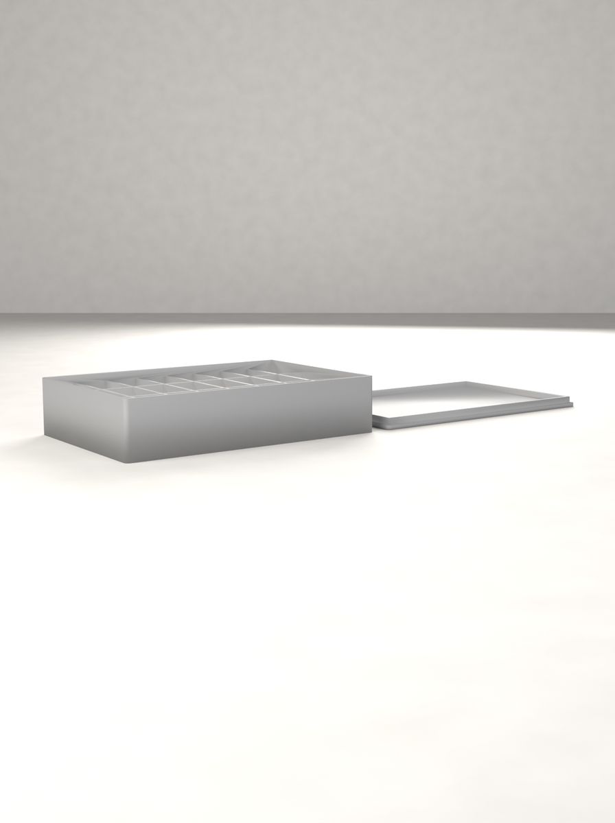 Kapaklı Organizer Kutu (120 × 80 × 25 mm, 8 × 3 Gözlü) görsel 2