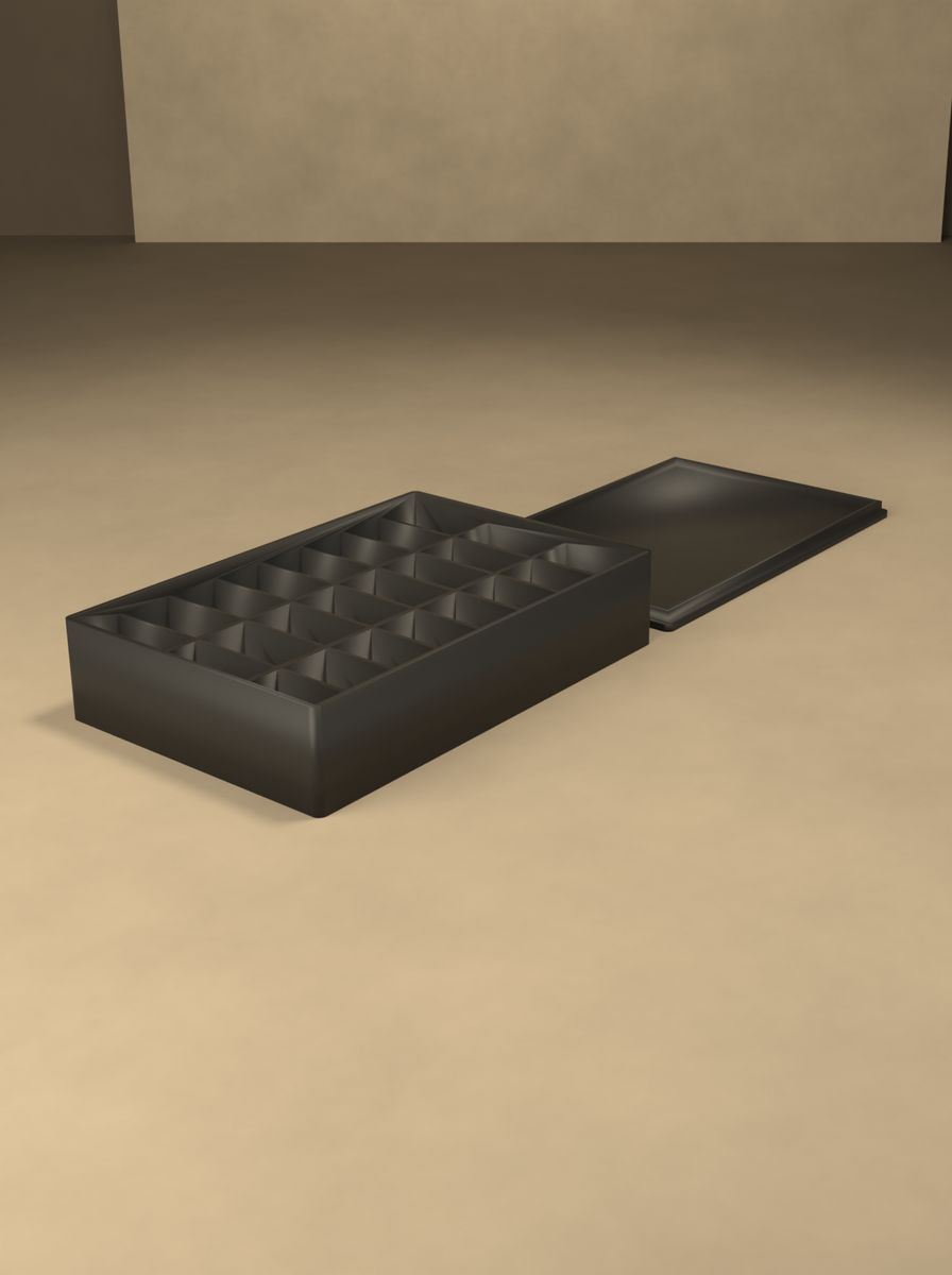 Kapaklı Organizer Kutu (120 × 80 × 25 mm, 8 × 3 Gözlü) görsel 4