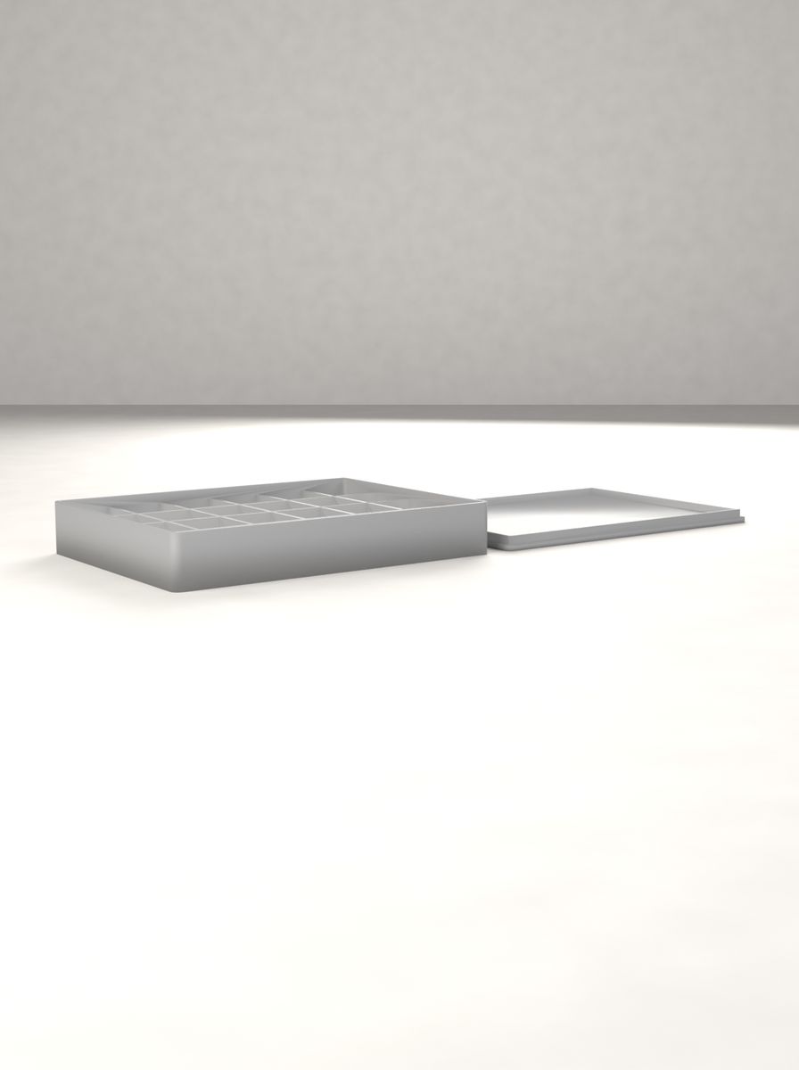 Kapaklı Organizer Kutu (120 × 90 × 18 mm, 6 × 4 Gözlü) görsel 2