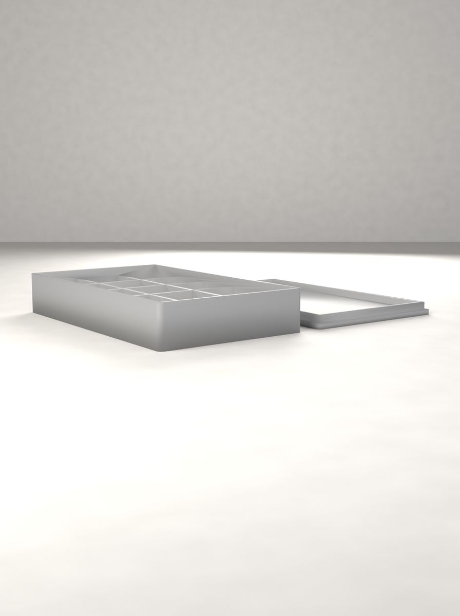 Kapaklı Organizer Kutu (60 × 100 × 16 mm, 3 × 5 Gözlü) görsel 2