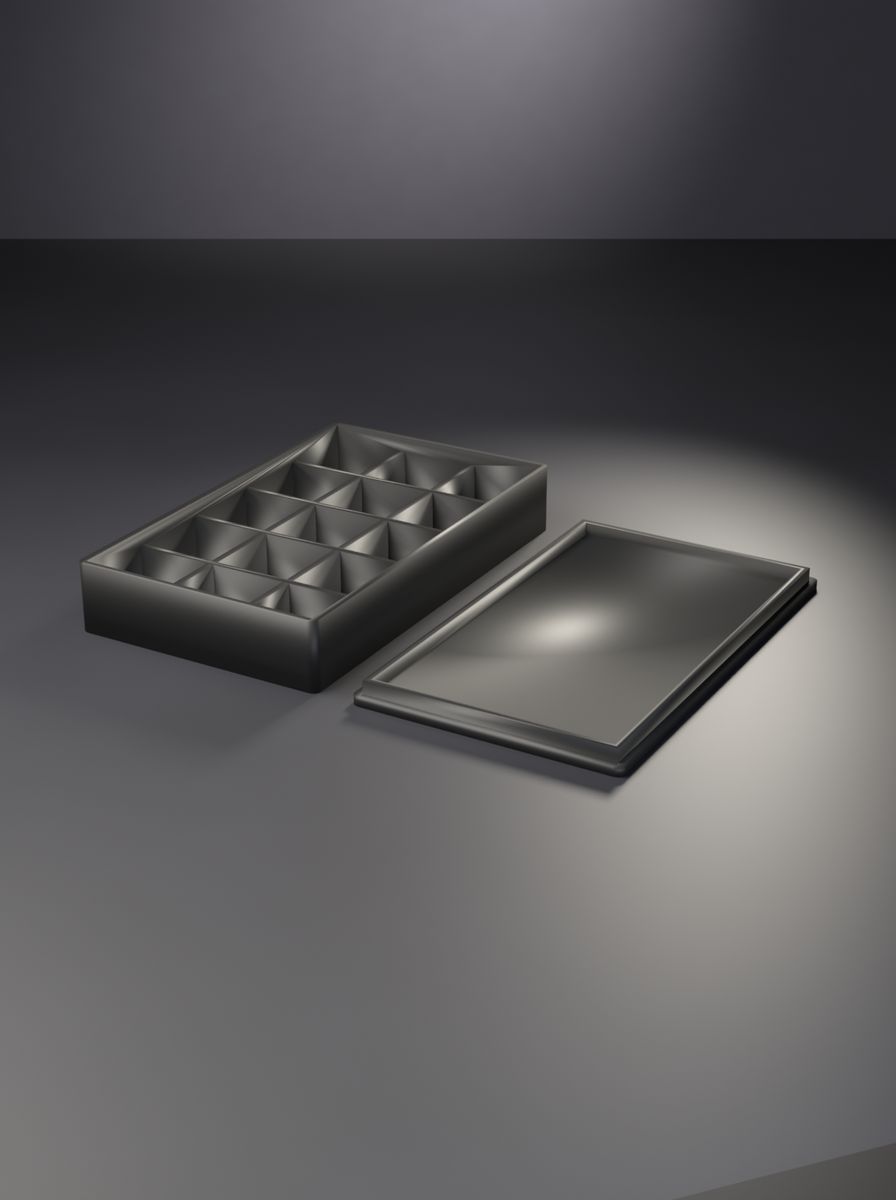 Kapaklı Organizer Kutu (60 × 100 × 16 mm, 3 × 5 Gözlü)