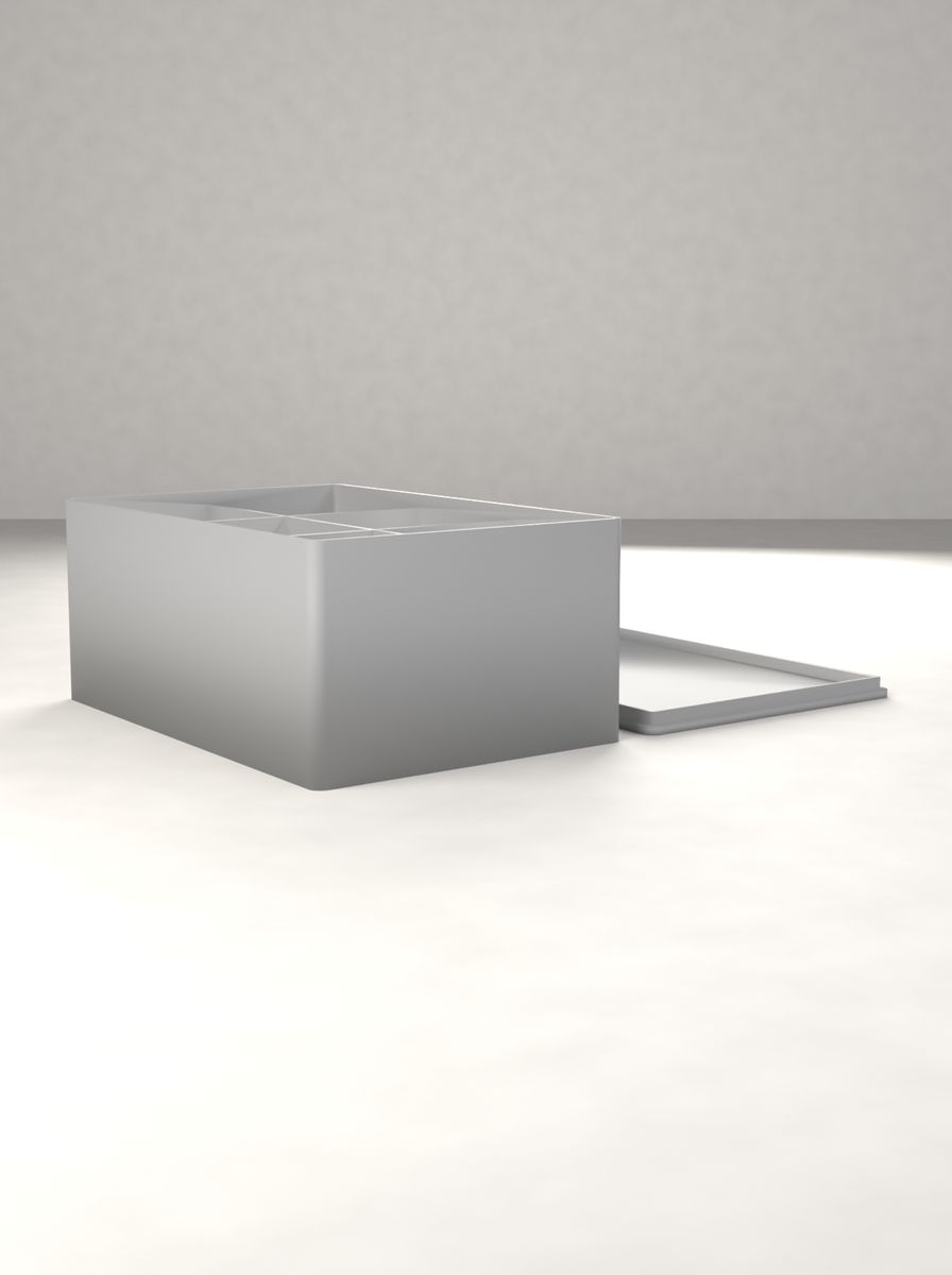 Kapaklı Organizer Kutu (80 × 120 × 50 mm, 2 × 3 Gözlü) görsel 2