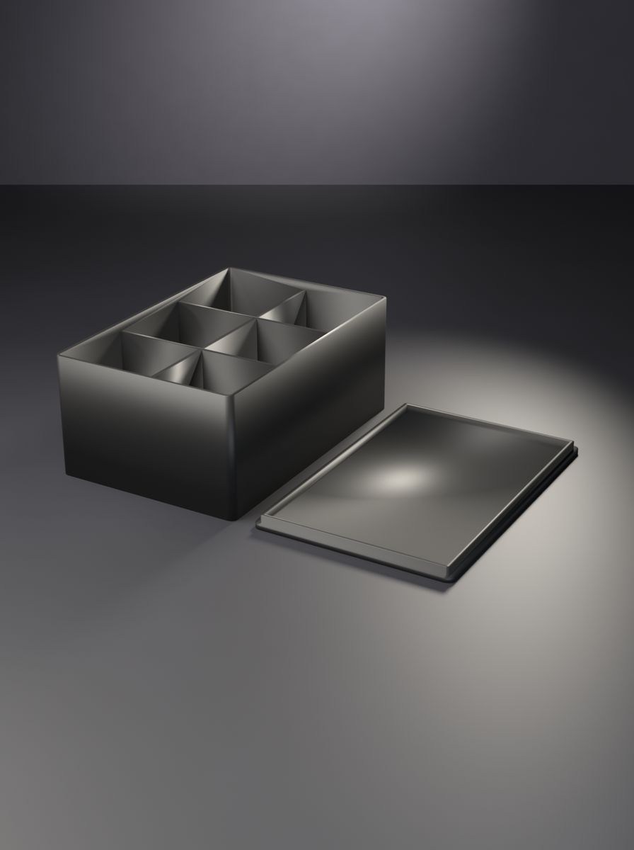 Kapaklı Organizer Kutu (80 × 120 × 50 mm, 2 × 3 Gözlü)
