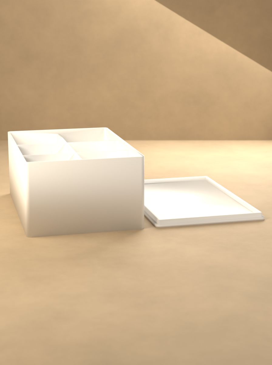 Kapaklı Organizer Kutu (80 × 120 × 50 mm, 2 × 3 Gözlü) görsel 3