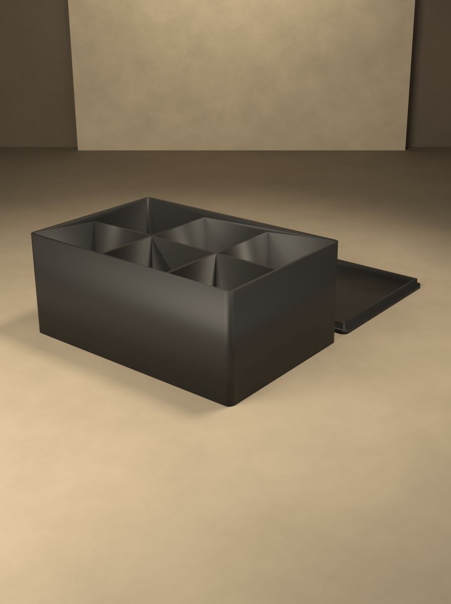 Kapaklı Organizer Kutu (80 × 120 × 50 mm, 2 × 3 Gözlü) görsel 4
